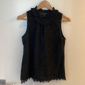 J.Crew black sleeveless lace detail top